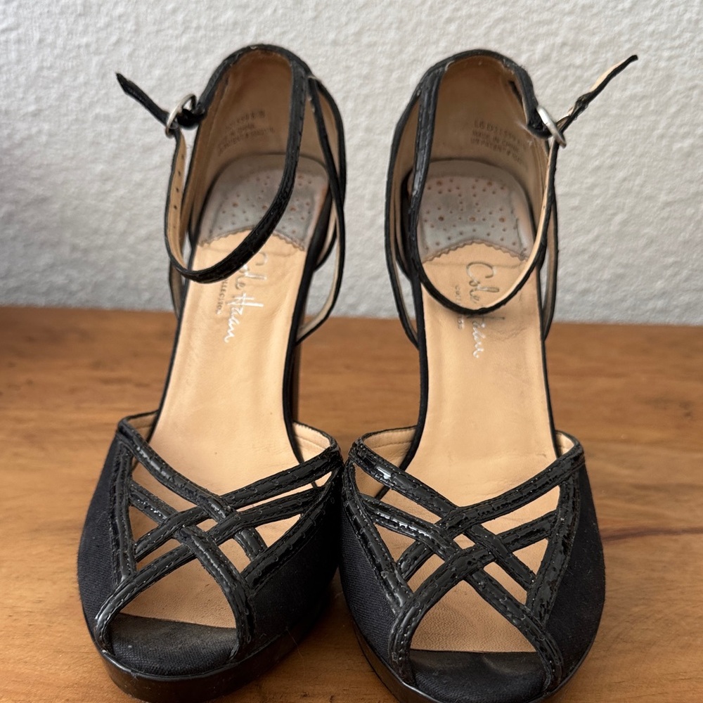 Cole Haan Black Strappy Heels